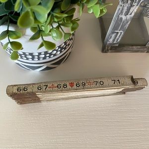 All American Folding Ruler Measuring Stick Tape, 72" Wood VINTAGE zig zag